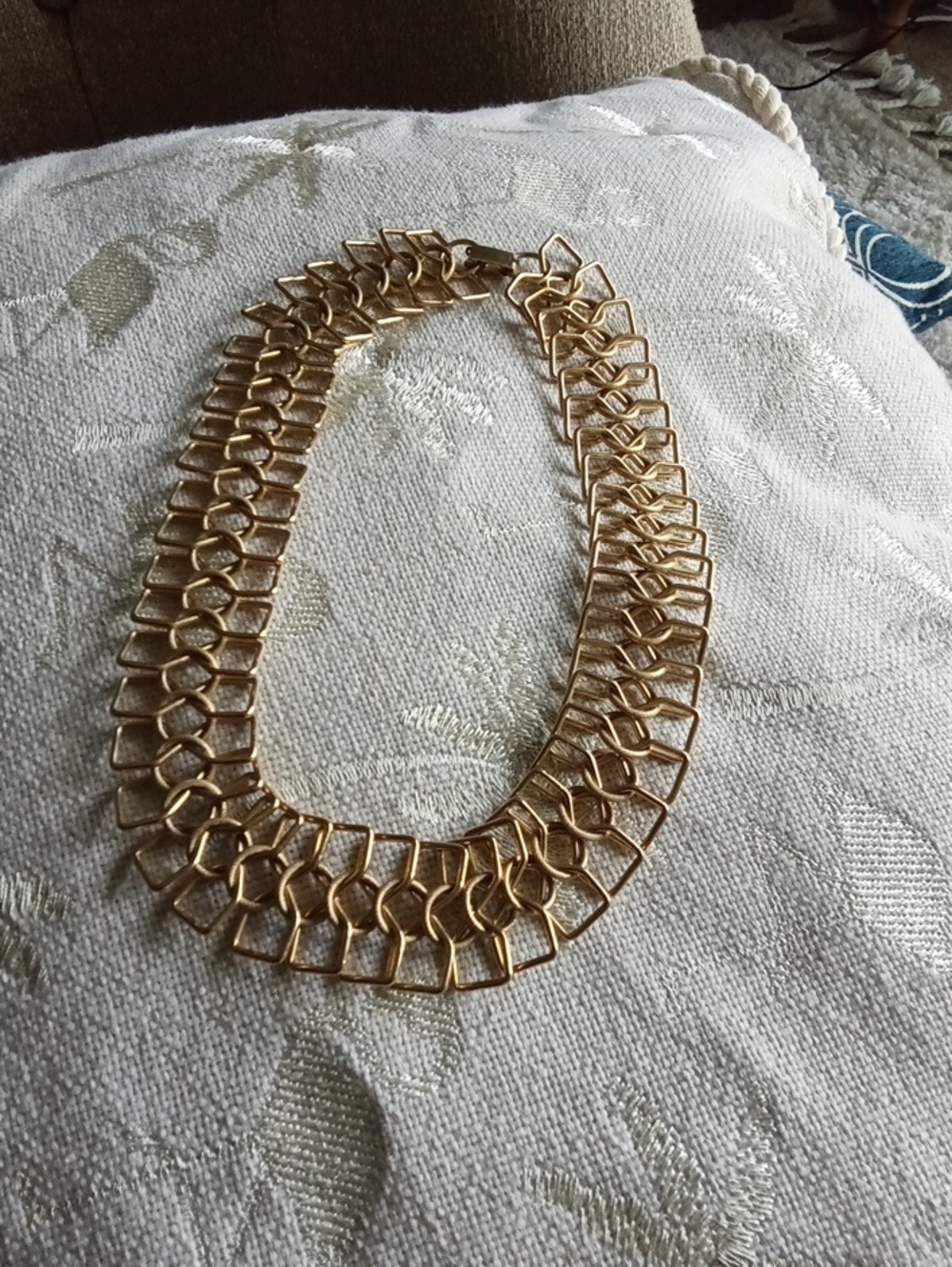 Gold Geometric Link Collar Necklace - Women's Jewelry